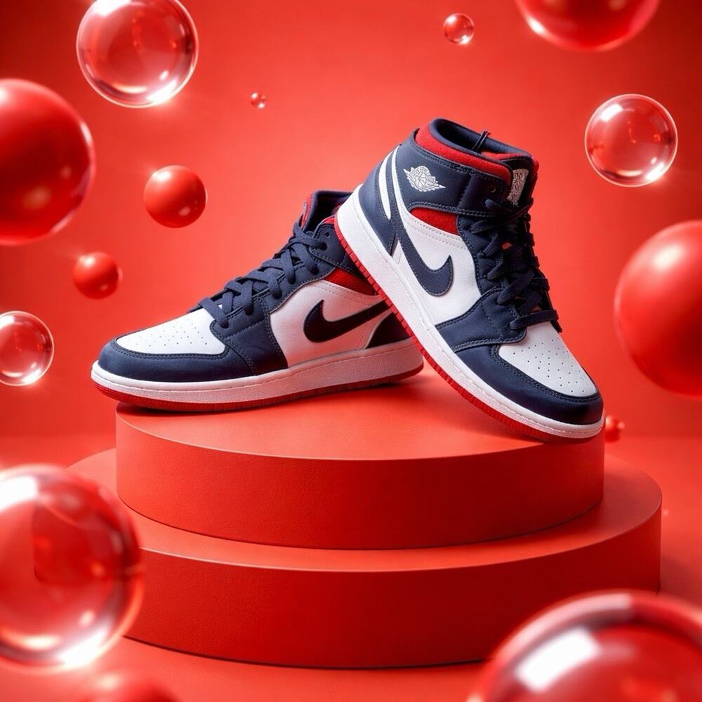 Air Jordan Air Jordan 1 Mid GS 'USA Olympic' BQ6931-104 Shoes